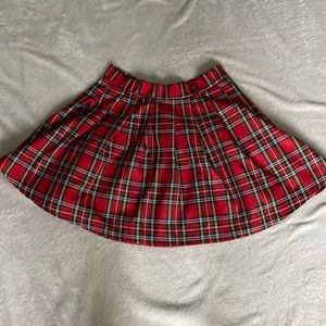 Romwe red plaid skirt